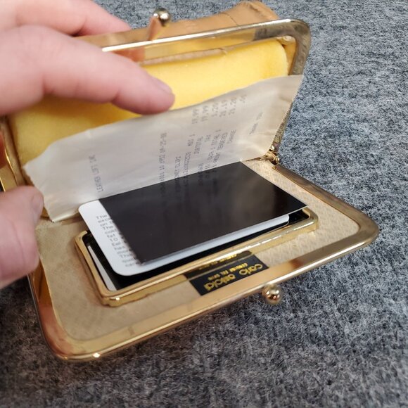 Vintage Genuine Eel Skin Wallet Carlo Amboldi 1980s Brown Snap - Picture 5 of 5